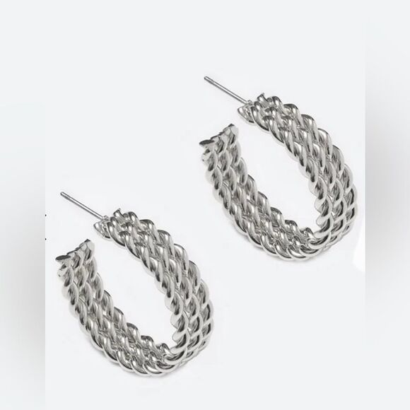 Triple Twist Hoop Earrings NWT - Picture 6 of 8